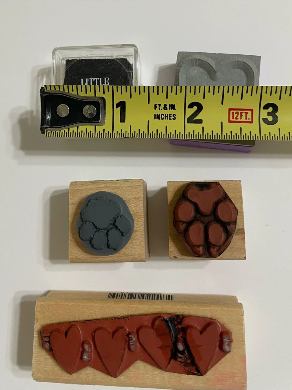 Set /4 Rubber Stamps and 1 small ink pad Scrapbooking Greeting Card Supplies
